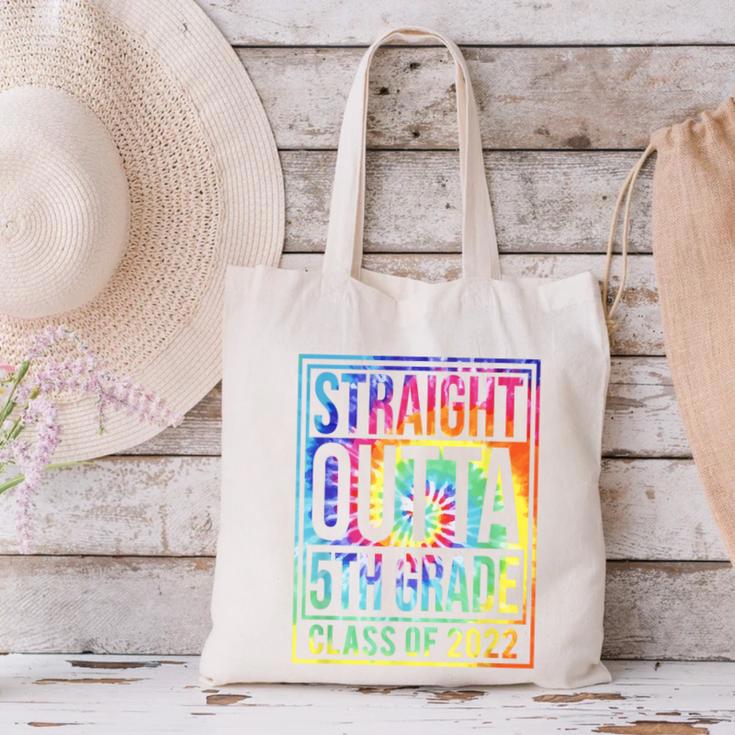 Straight Outta 5th Grade Class Of 2022 School Graduation Canvas Tote Bag