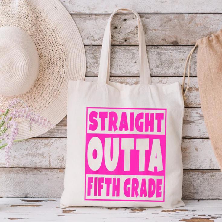Straight Outta Fifth Grade Graduation Class Canvas Tote Bag