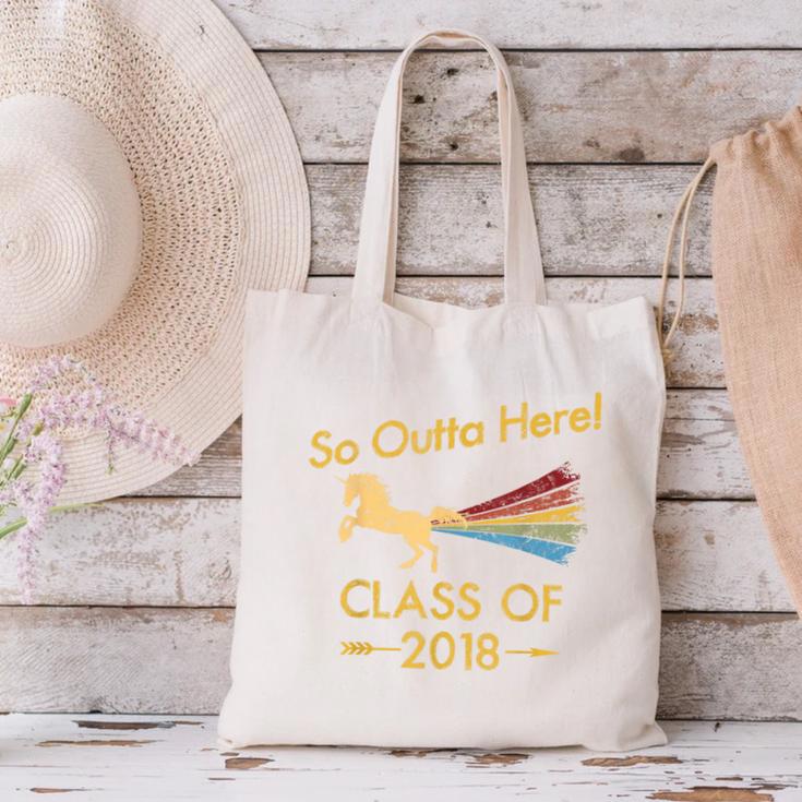 STRAIGHT OUTTA HIGH SCHOOL 2018 Grad Graduation Shirt Canvas Tote Bag