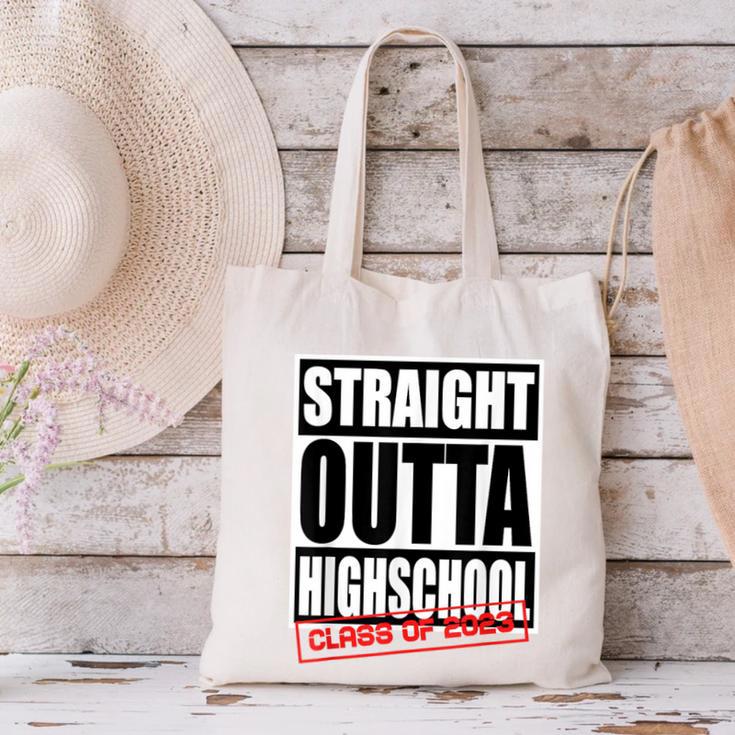 Straight Outta High School Class Of 2023 Graduation Canvas Tote Bag