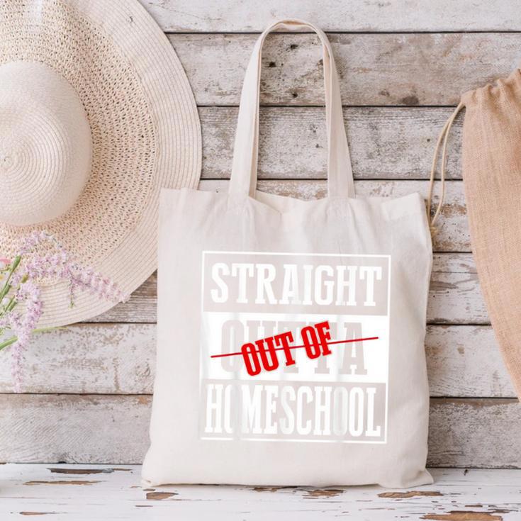 Straight Outta Homeschool Shirt Graduation Canvas Tote Bag