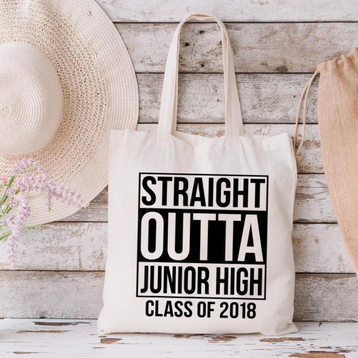 Straight Outta Junior High Graduation Class Of 2018 Canvas Tote Bag