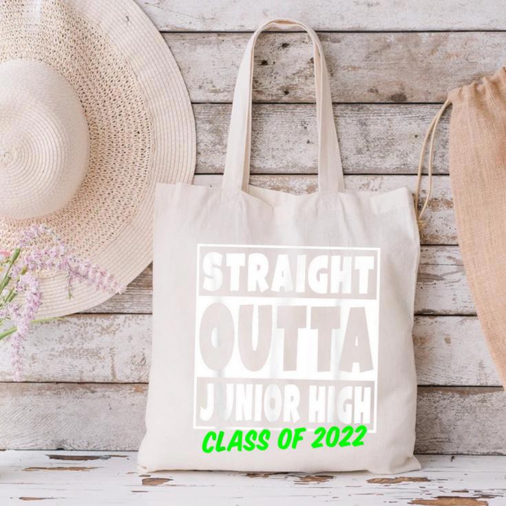 Straight Outta Junior High School Class Of 2022 Graduation Canvas Tote Bag