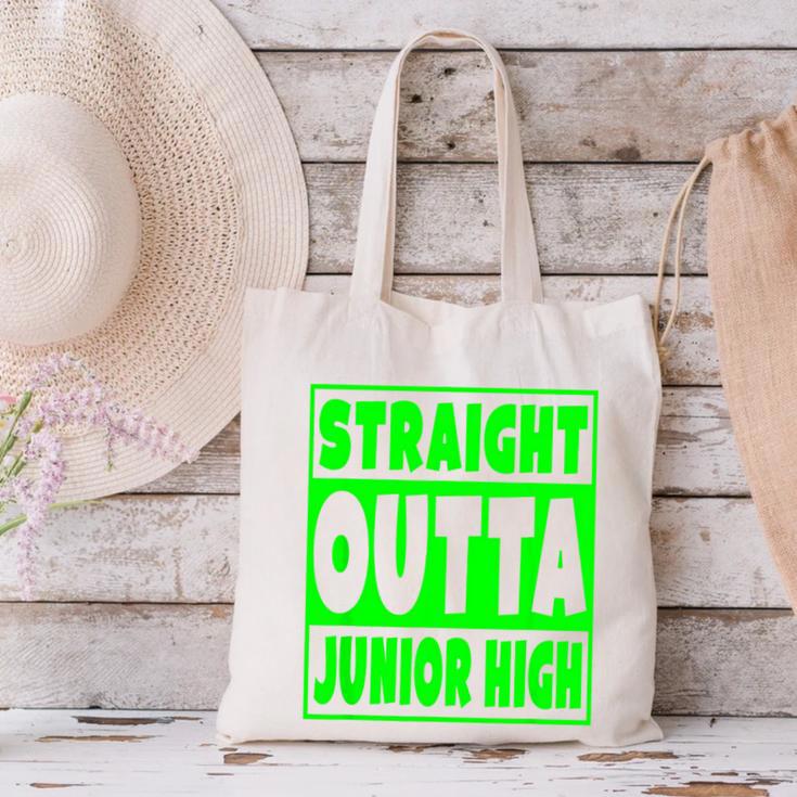 Straight Outta Junior High School Graduation T-Shirt Canvas Tote Bag
