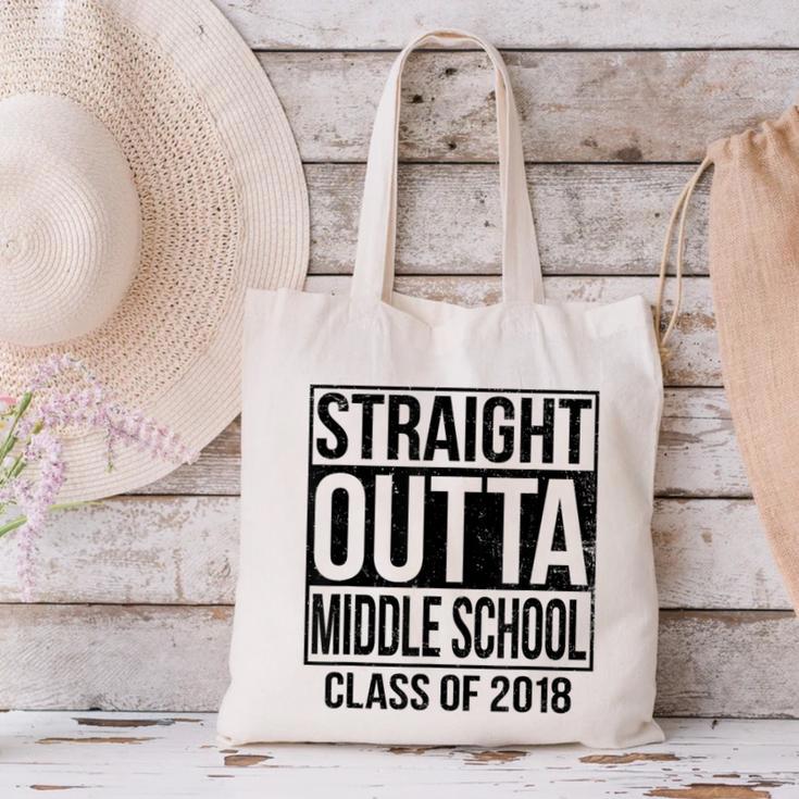 Straight Outta Middle School Graduation Canvas Tote Bag