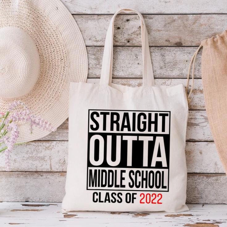 Straight Outta Middle School Graduation Shirt Class Of 2022 Canvas Tote Bag
