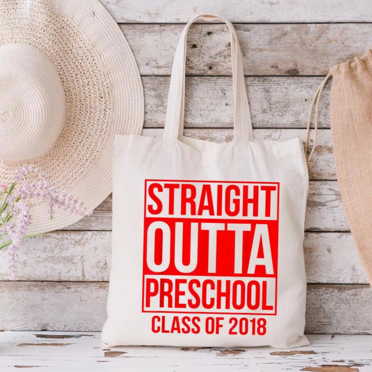Straight Outta Preschool Graduation Class Of 2018 Canvas Tote Bag