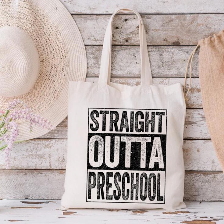 Straight Outta Preschool Shirt Boy Girl Graduation Canvas Tote Bag