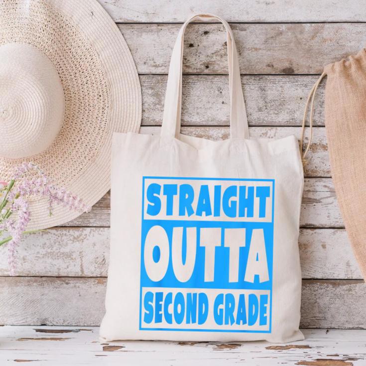 Straight Outta Second Grade Graduation Class Canvas Tote Bag