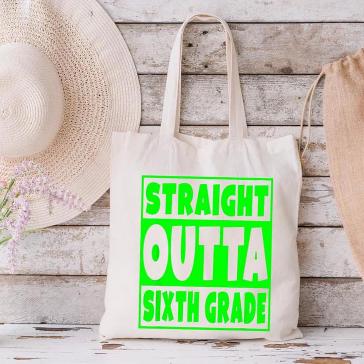 Straight Outta Sixth Grade Graduation Class Canvas Tote Bag