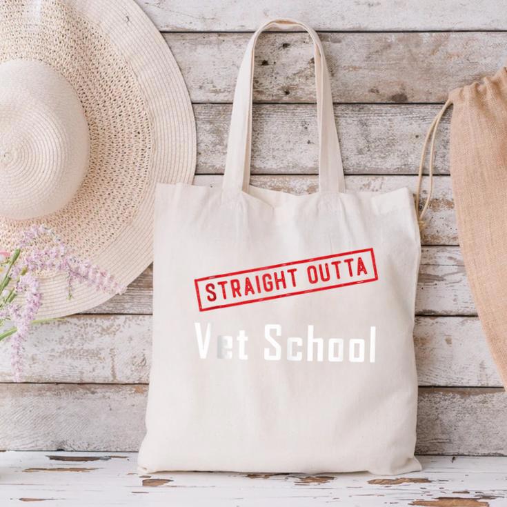 Straight Outta Vet School Graduation Veternarians I Survived Canvas Tote Bag