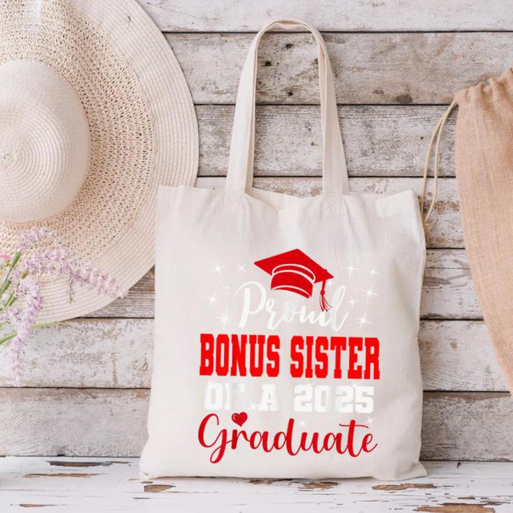 Super Proud Bonus Sister Of 2025 Graduate Graduation Family Canvas Tote Bag