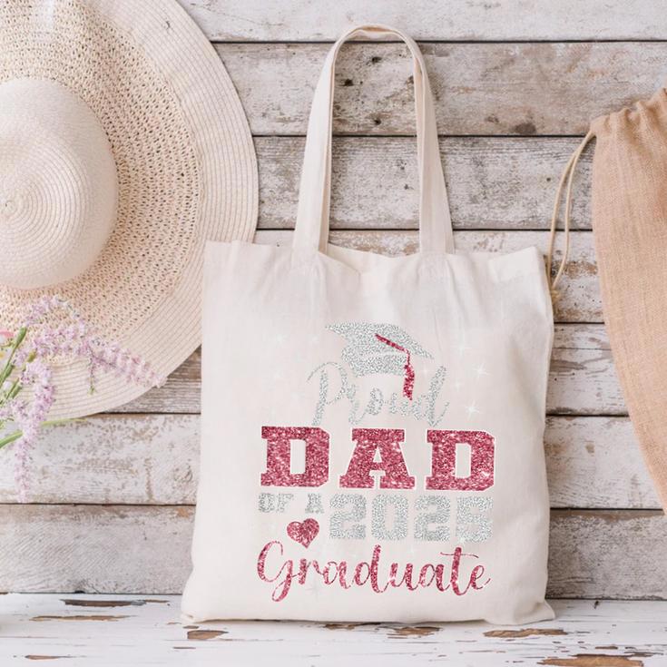 Super Proud Dad Of 2025 Graduate Senior Graduation Family Canvas Tote Bag