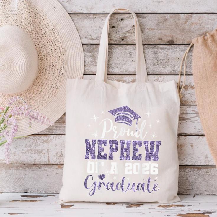 Super Proud Nephew Of 2026 Graduate Senior Graduation Family Canvas Tote Bag