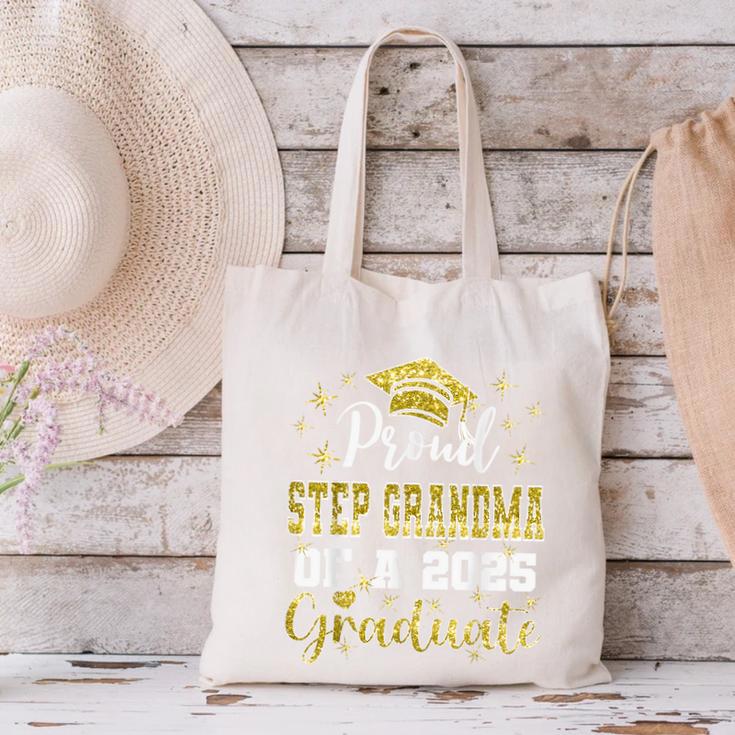 Super Proud Step Grandma Of 2025 Graduate Graduation Family Canvas Tote Bag