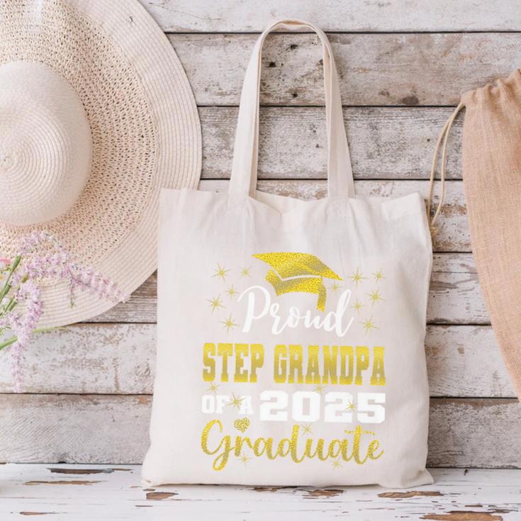 Super Proud Step Grandpa Of 2025 Graduate Graduation Family Premium Canvas Tote Bag