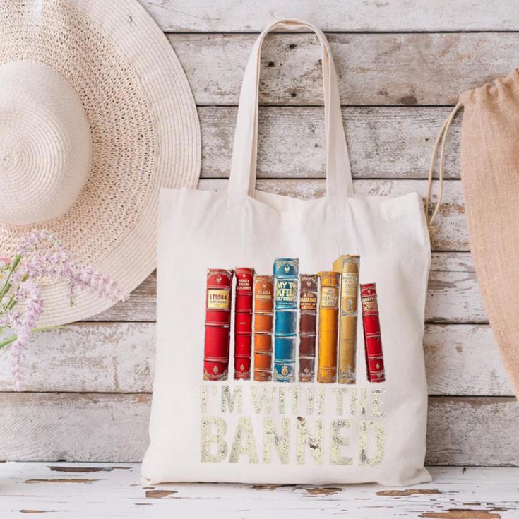 Support Banned Books Freedom I'm With The Banned Canvas Tote Bag