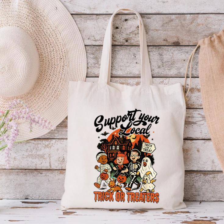 Support Your Local Trick Or Treaters Retro Spooky Nostalgia Canvas Tote Bag