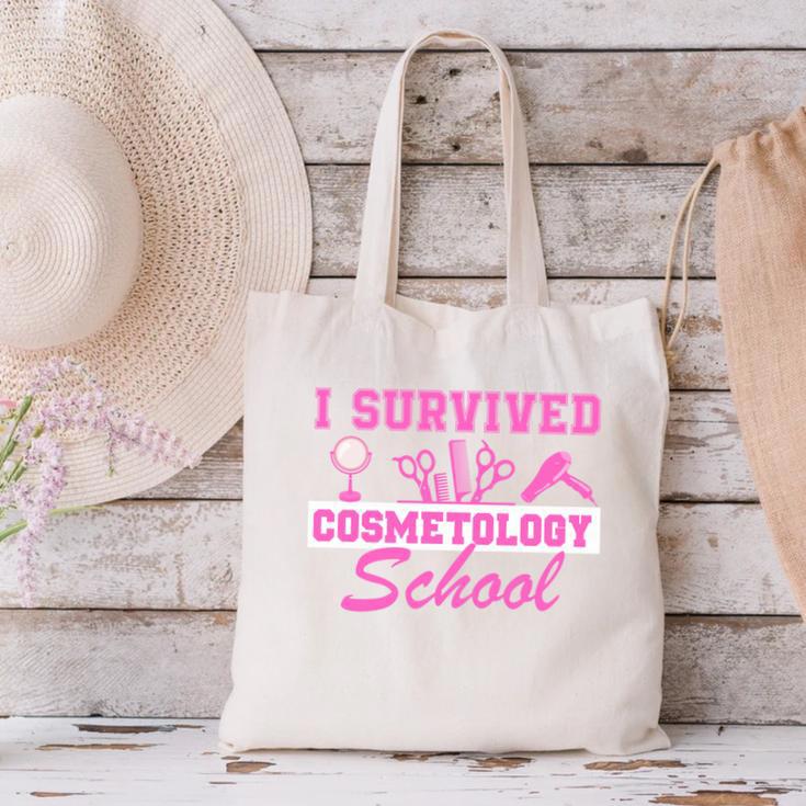 I Survived Cosmetology School Graduation Cosmetology Grad Canvas Tote Bag