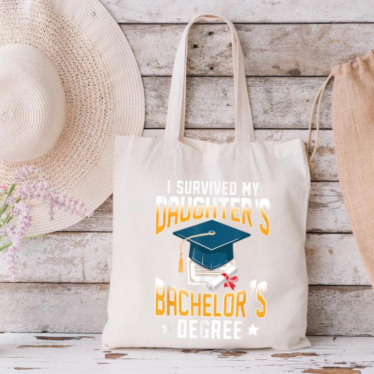 i Survived My Daughters Bachelor's Degree Graduation Gifts Canvas Tote Bag