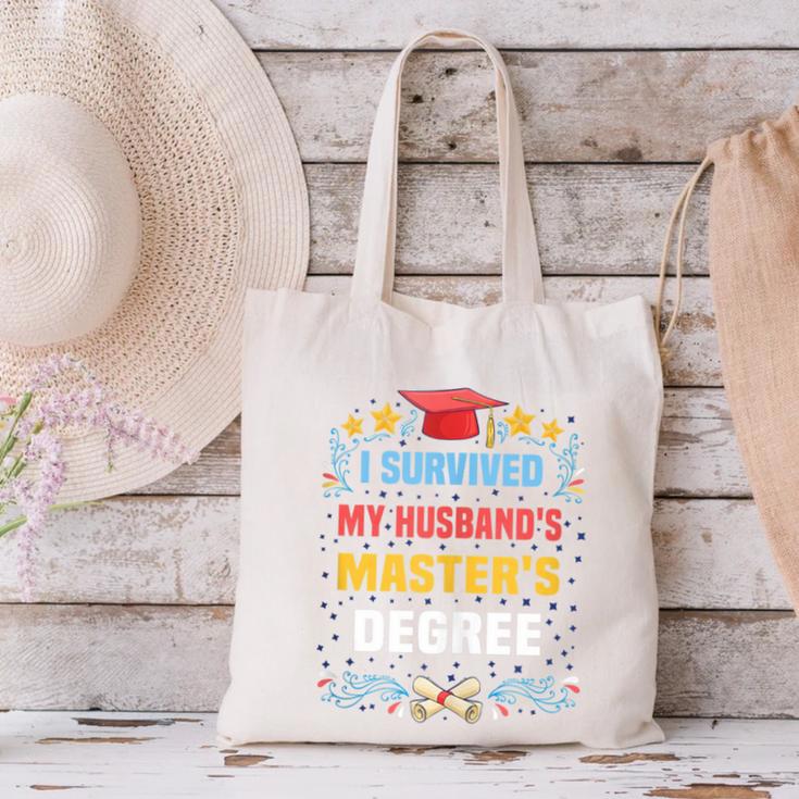 I Survived My Husband's Masters Degree Graduation Canvas Tote Bag