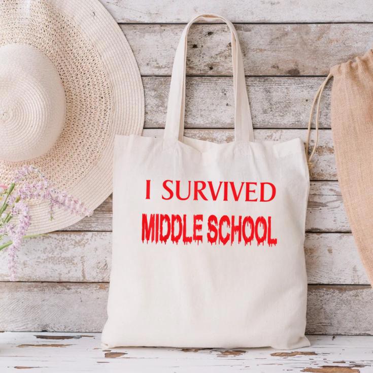 I Survived Middle School Graduation Shirt T-Shirt Canvas Tote Bag