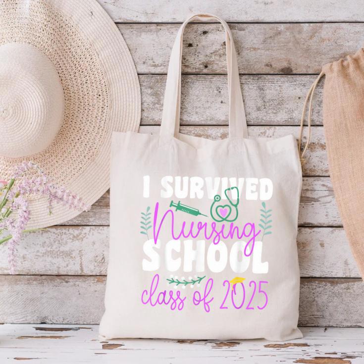 I Survived Nursing School Class Of 2025 New Nurse Graduation Canvas Tote Bag
