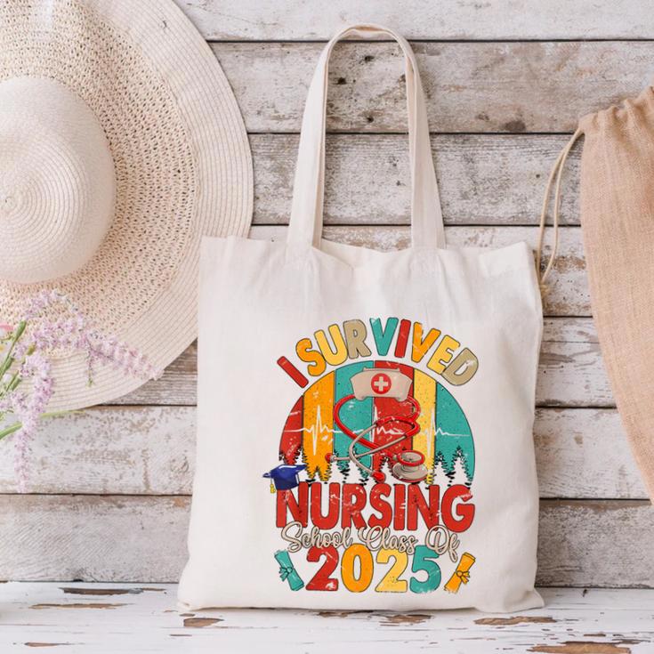 I Survived Nursing School Class Of 2025 Proud Graduation Canvas Tote Bag