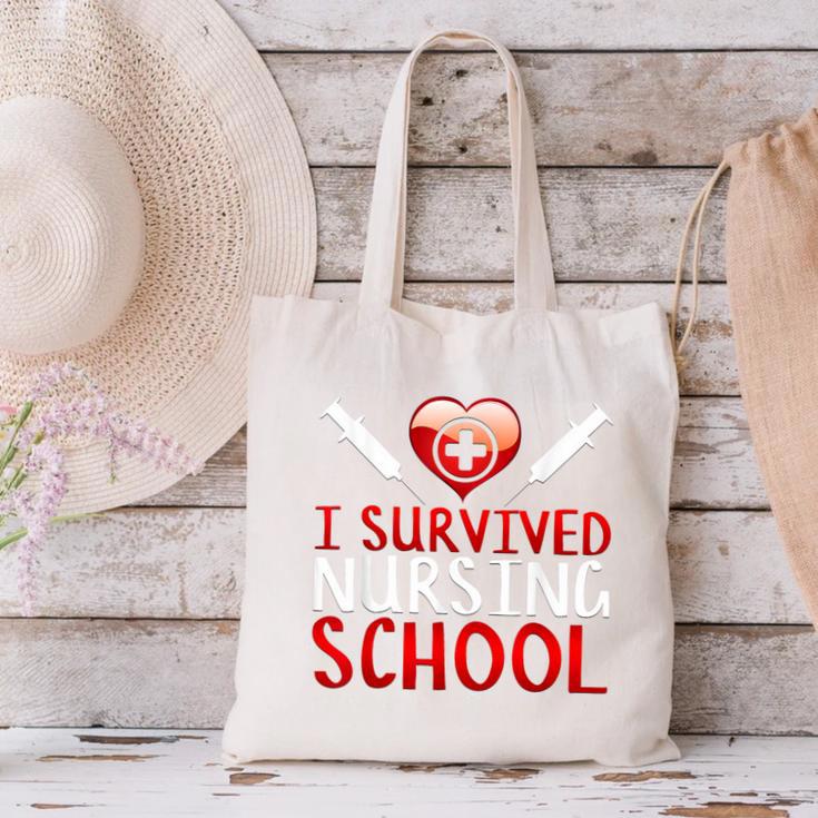 I Survived Nursing School Graduation Cool Canvas Tote Bag