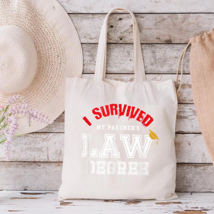 I Survived My Partner's Law Degree Graduation Shirt Canvas Tote Bag