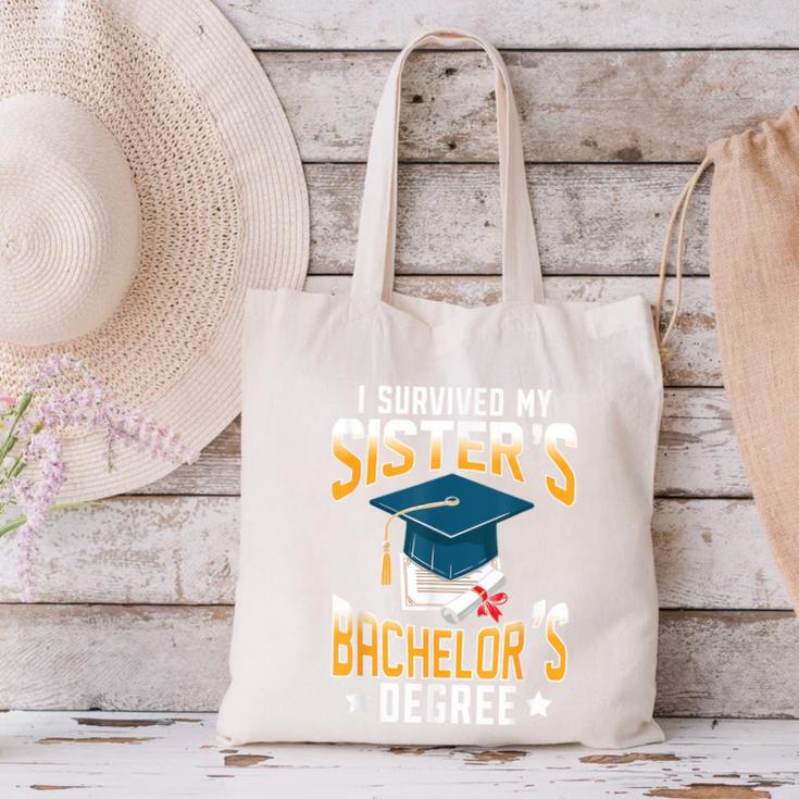 i Survived My Sisters Bachelor's Degree Graduation Gifts Canvas Tote Bag