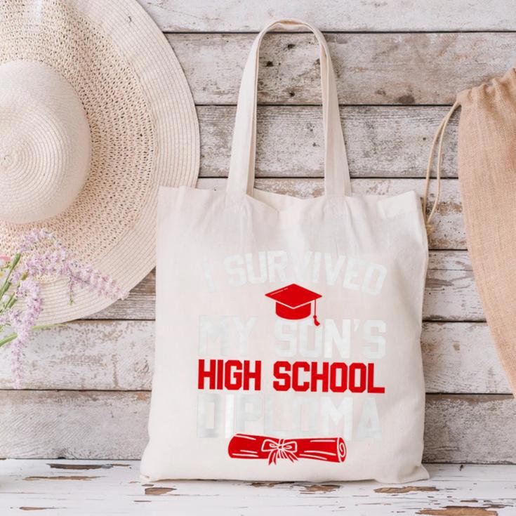 I Survived My Son's High School Diploma Graduation Premium Canvas Tote Bag
