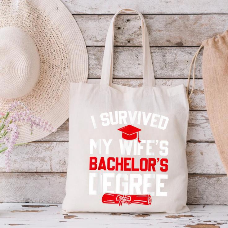 I Survived My Wife's Bachelor's Degree Graduation Canvas Tote Bag