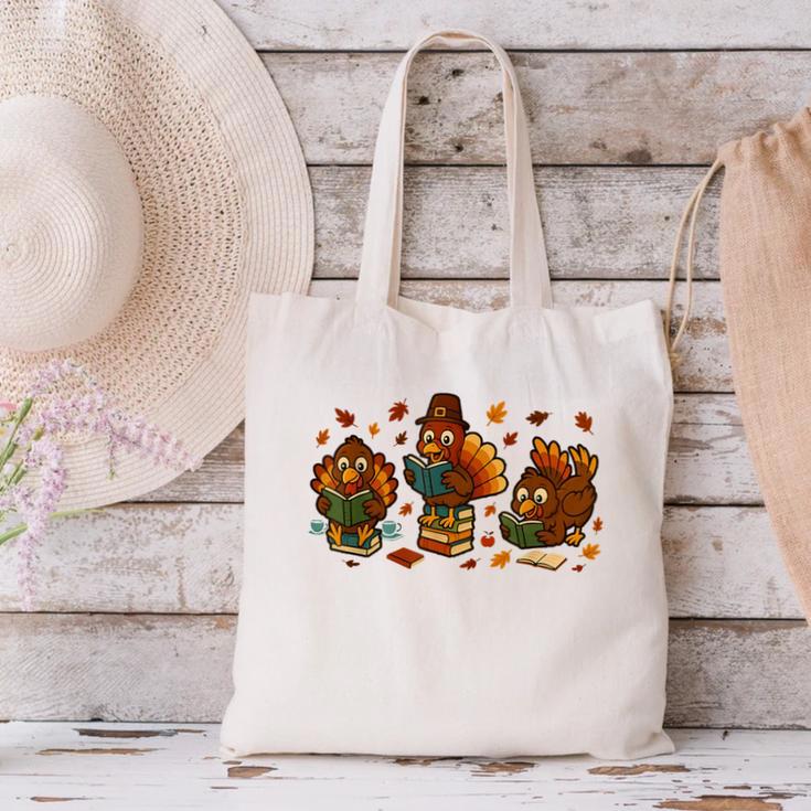 Teacher Fall Thanksgiving Turkey Reading Books Lovers Canvas Tote Bag Teacher Fall Thanksgiving Turkey Reading Books Lovers Canvas Tote Bag