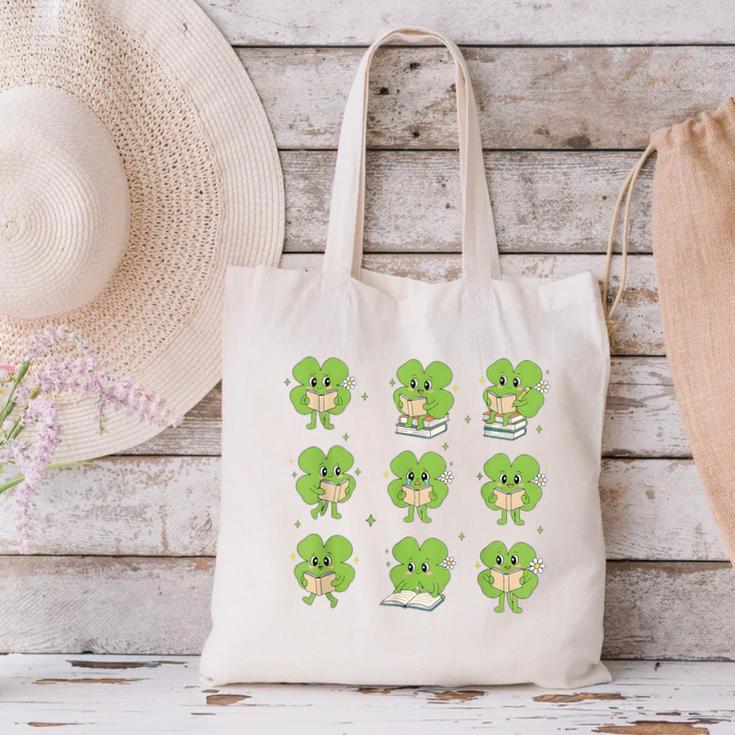 Teacher Reading Shamrock St Patrick’s Day Book Lover Kids Canvas Tote Bag Teacher Reading Shamrock St Patrick’s Day Book Lover Kids Canvas Tote Bag