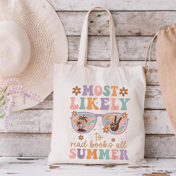 Teacher Summer Break Most Likely To Read Books All Summer Canvas Tote Bag