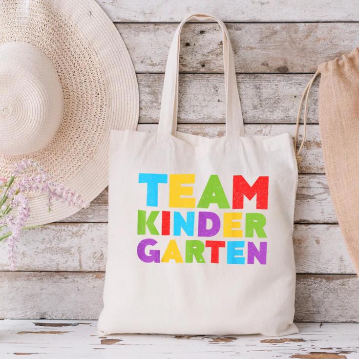 Team Kindergarten Shirt Teacher Back To School Graduation Men Women Girls Kids Canvas Tote Bag