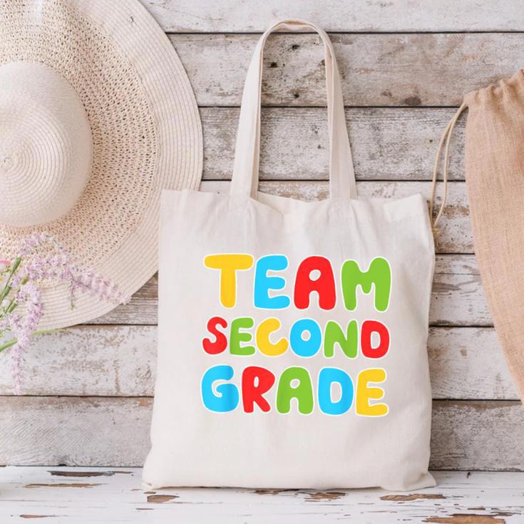 Team Second Grade Shirt 2nd Grade Back To School Graduation Canvas Tote Bag