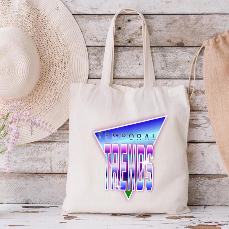 Temporal Trends Vaporwave Style Retro Nostalgia Look Canvas Tote Bag