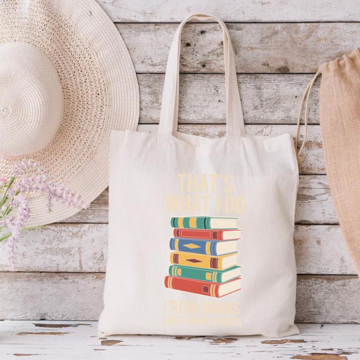 That's What i Do i Read Books And i Know Things Cute Graphic Canvas Tote Bag