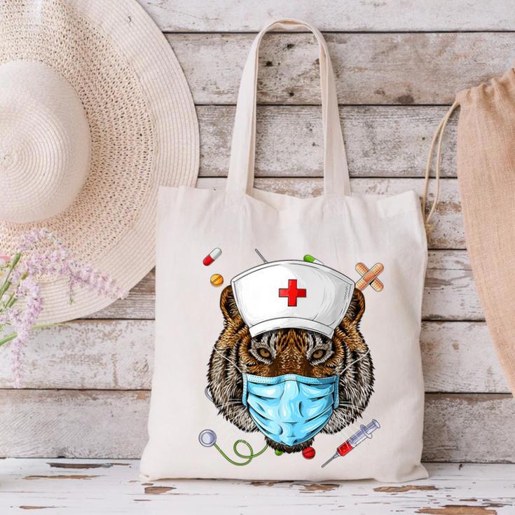 Tiger Nurse RN ER Nursing School Graduation Canvas Tote Bag
