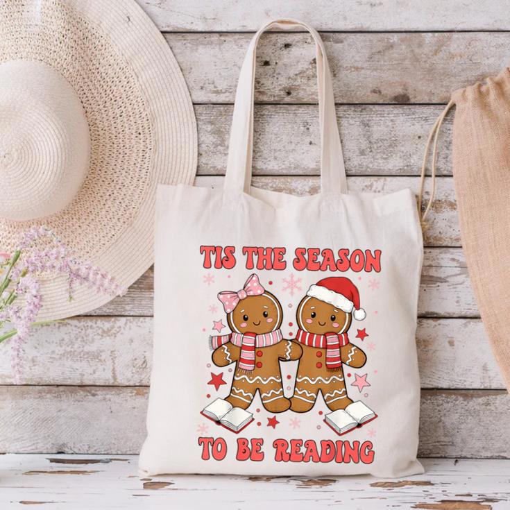 Tis The Season Reading Christmas Shirt Book Lovers Teacher Canvas Tote Bag
