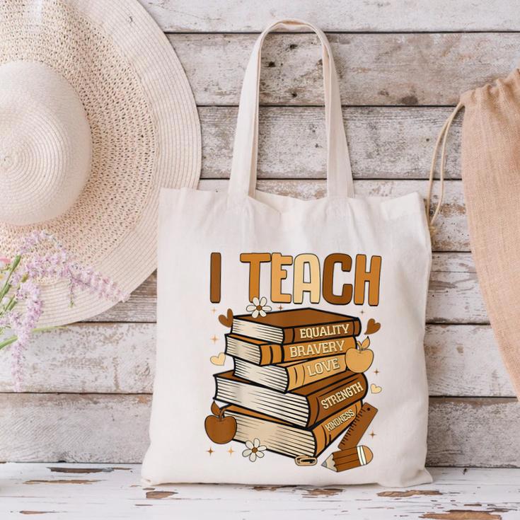 History Month I Teach Melanin Book Black Teacher Canvas Tote Bag