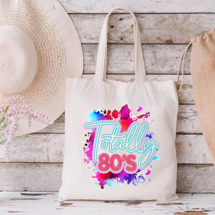 Totally 80's Colorful Retro 1980s Style Nostalgia Vibe Canvas Tote Bag