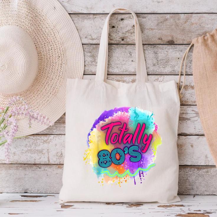Totally 80's Tie Dye Retro Vibes 1980s Style Nostalgia Canvas Tote Bag Totally 80's Tie Dye Retro Vibes 1980s Style Nostalgia Canvas Tote Bag
