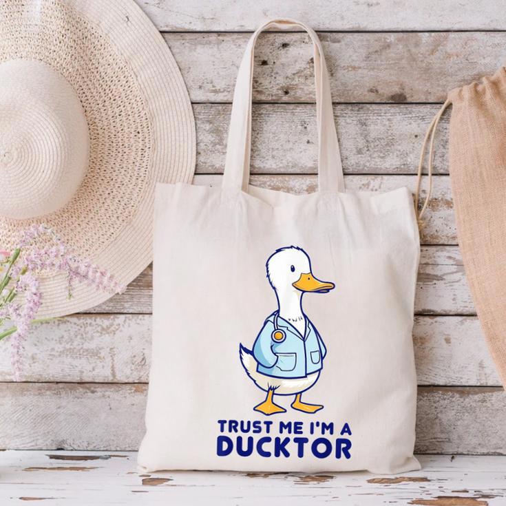 Trust Me I'm a Ducktor Doctor Sayings Graduation Canvas Tote Bag