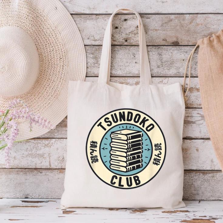 Tsundoku Club Book Lovers Bibliophile Booktok Reading Canvas Tote Bag