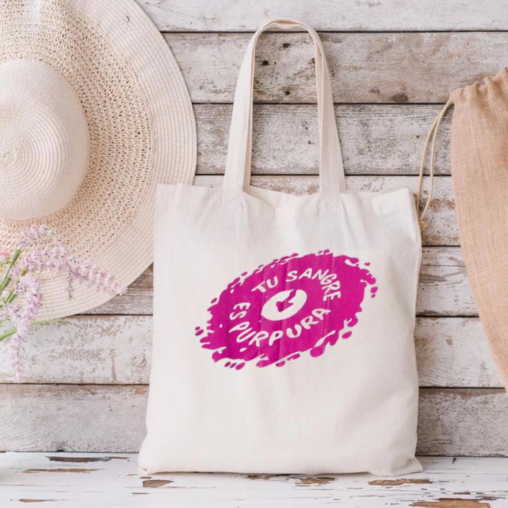 Tu Sangre Es Purpura Mexican Nostalgia Canvas Tote Bag Tu Sangre Es Purpura Mexican Nostalgia Canvas Tote Bag