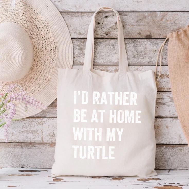 Turtle Owner Introvert Stay Home Canvas Tote Bag