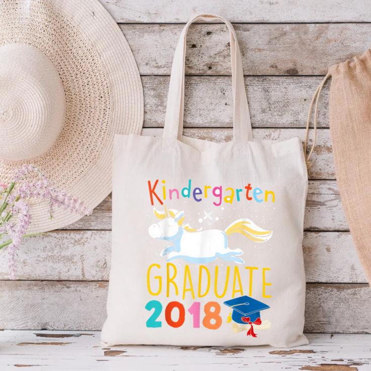 Unicorn Kindergarten Graduation Shirt Girls Canvas Tote Bag